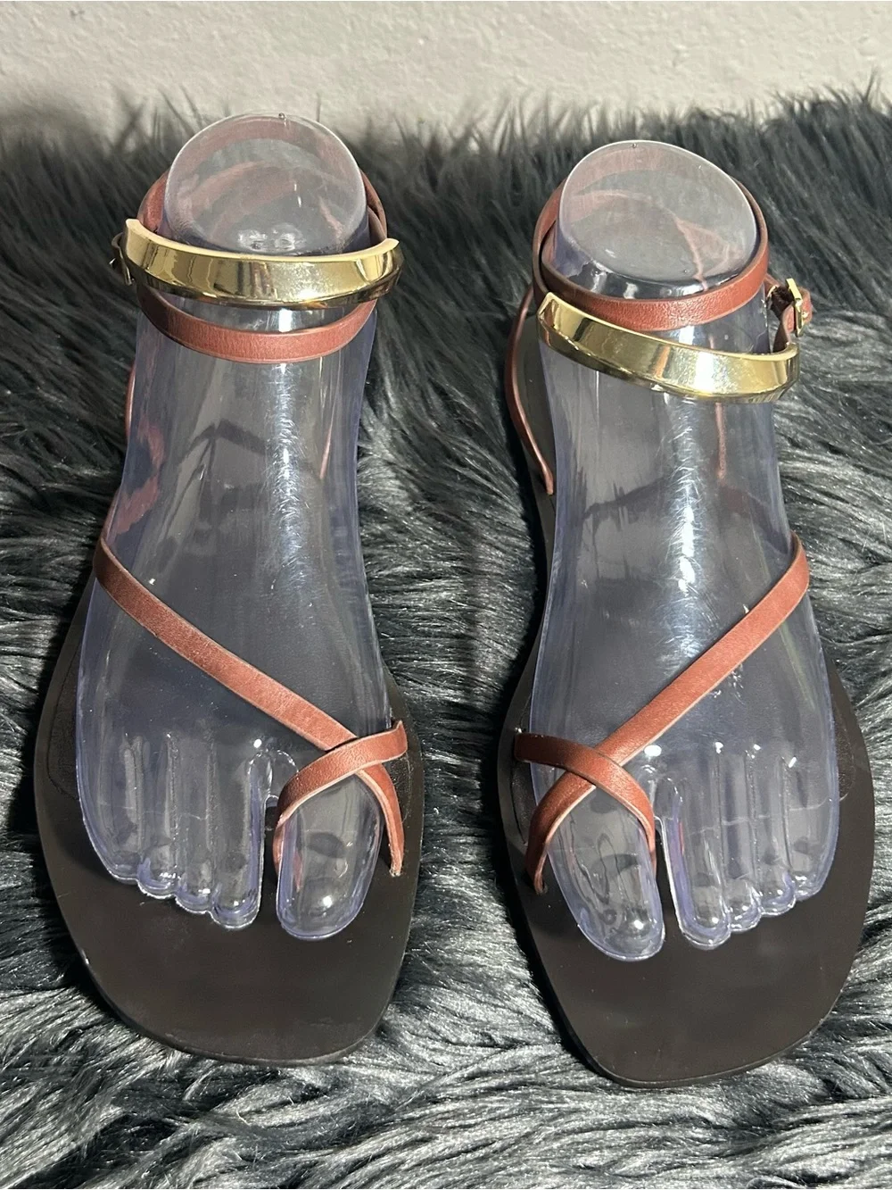 Madewell The Vira Bangle Ankle-Wrap Sandal in Leather Leather Ankle-Strap Flat 8